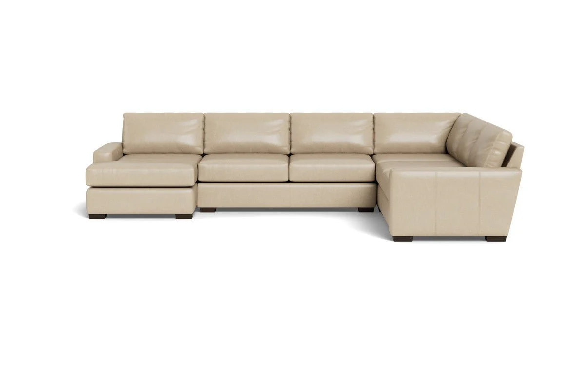 Mas Mesa 162" Deep Leather Corner Sectionals w. Left Chaise - Image 14