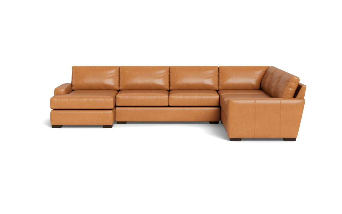Mas Mesa 162" Deep Leather Corner Sectionals w. Left Chaise - Image 17