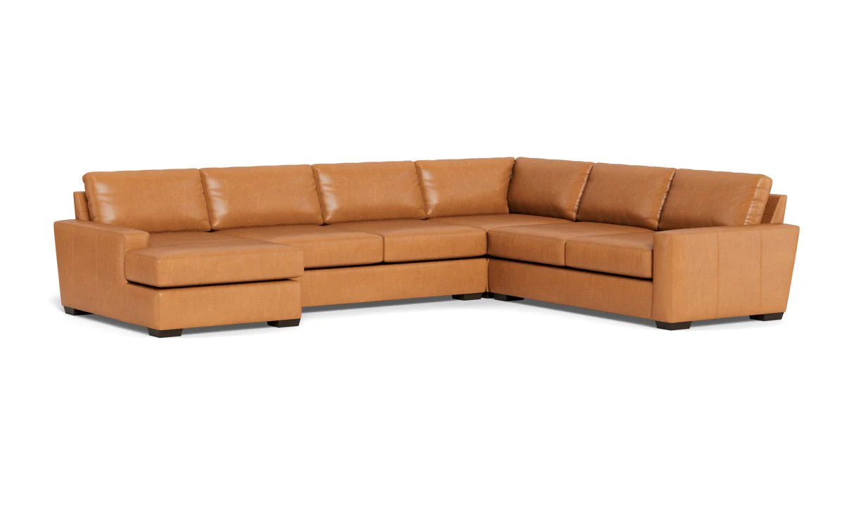 Mas Mesa 162" Deep Leather Corner Sectionals w. Left Chaise - Image 18