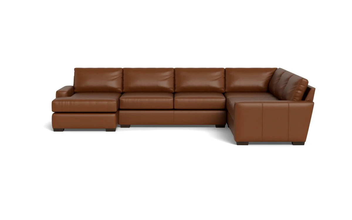Mas Mesa 162" Deep Leather Corner Sectionals w. Left Chaise - Image 26