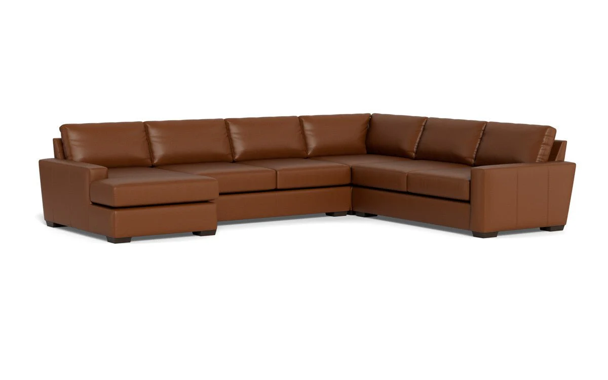 Mas Mesa 162" Deep Leather Corner Sectionals w. Left Chaise - Image 27
