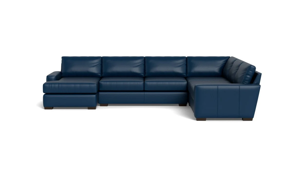 Mas Mesa 162" Deep Leather Corner Sectionals w. Left Chaise - Image 29