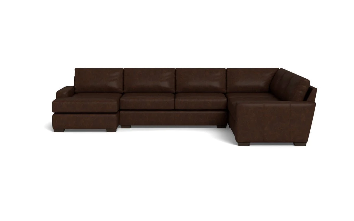 Mas Mesa 162" Deep Leather Corner Sectionals w. Left Chaise - Image 3
