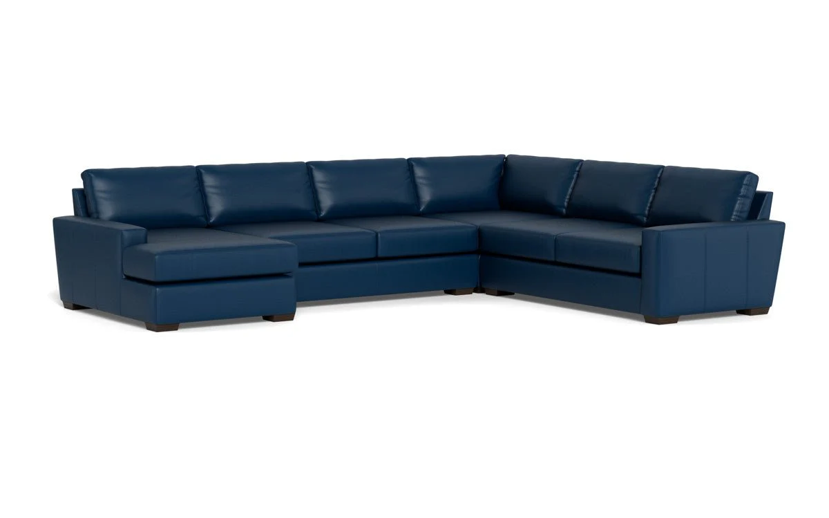 Mas Mesa 162" Deep Leather Corner Sectionals w. Left Chaise - Image 30