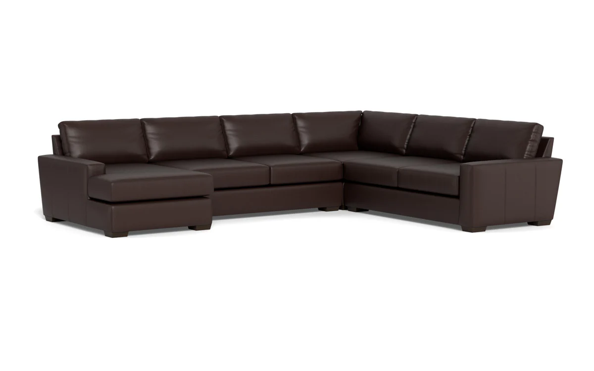 Mas Mesa 162" Deep Leather Corner Sectionals w. Left Chaise - Image 36