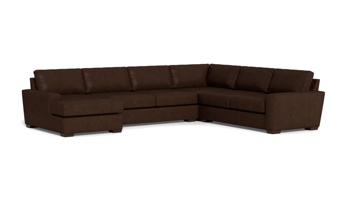 Mas Mesa 162" Deep Leather Corner Sectionals w. Left Chaise - Image 4