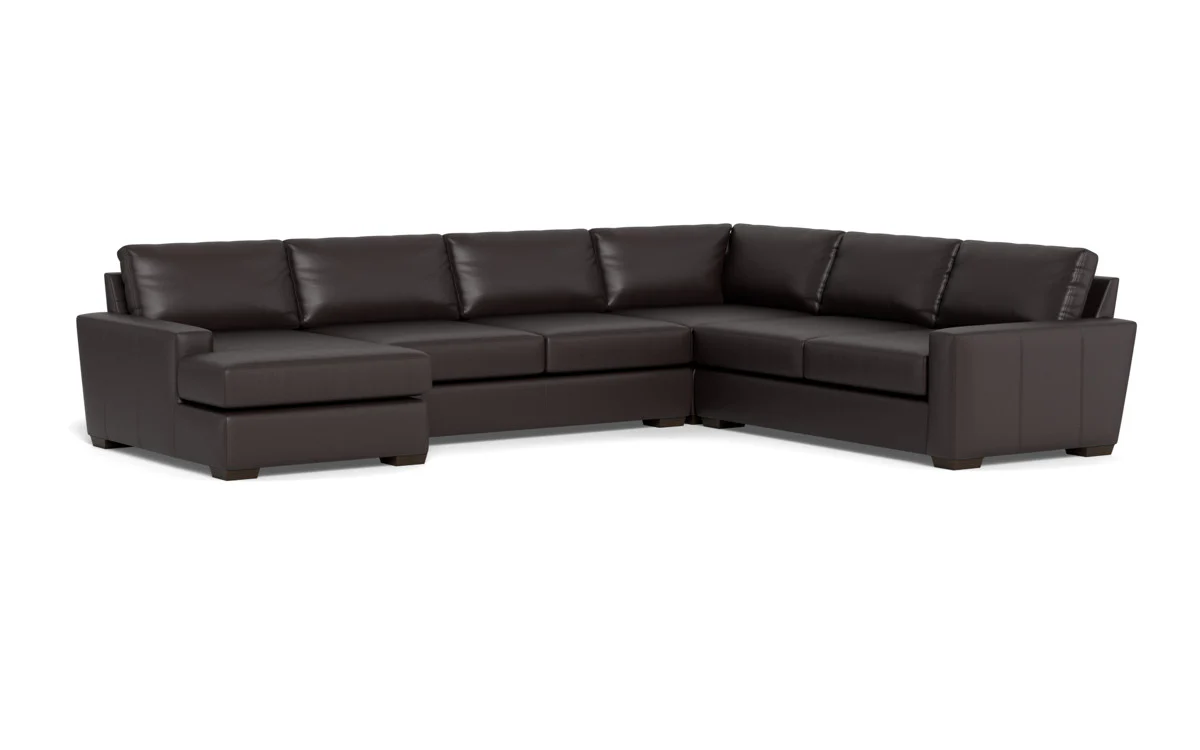 Mas Mesa 162" Deep Leather Corner Sectionals w. Left Chaise - Image 42