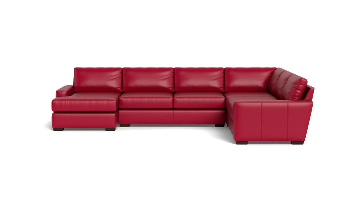 Mas Mesa 162" Deep Leather Corner Sectionals w. Left Chaise - Image 44
