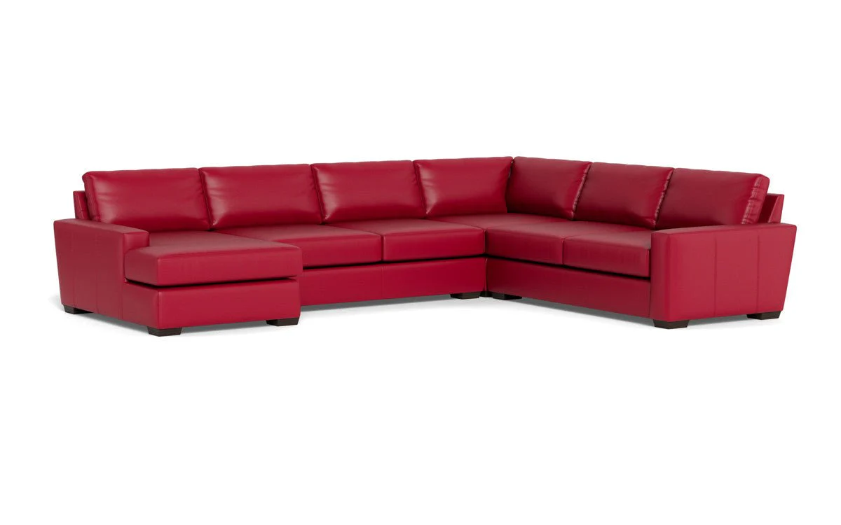 Mas Mesa 162" Deep Leather Corner Sectionals w. Left Chaise - Image 45