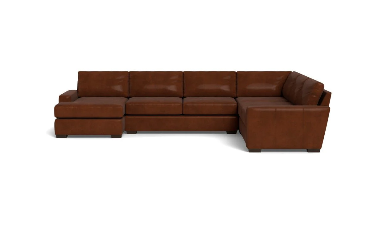 Mas Mesa 162" Deep Leather Corner Sectionals w. Left Chaise - Image 8