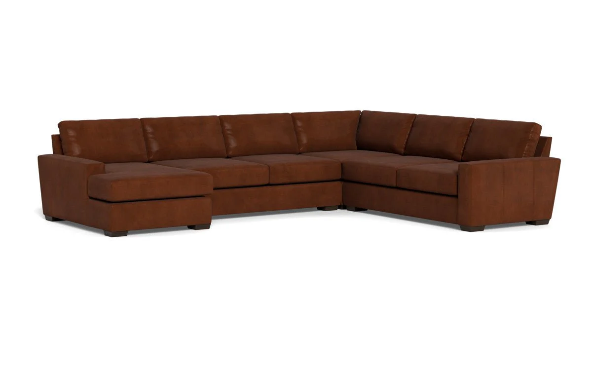 Mas Mesa 162" Deep Leather Corner Sectionals w. Left Chaise - Image 9