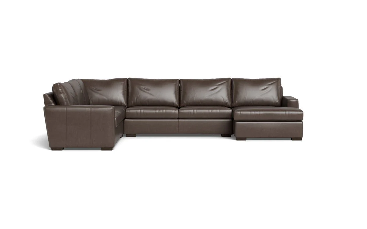 Mas Mesa 162" Deep Leather Corner Sectionals w. Right Chaise - Image 11