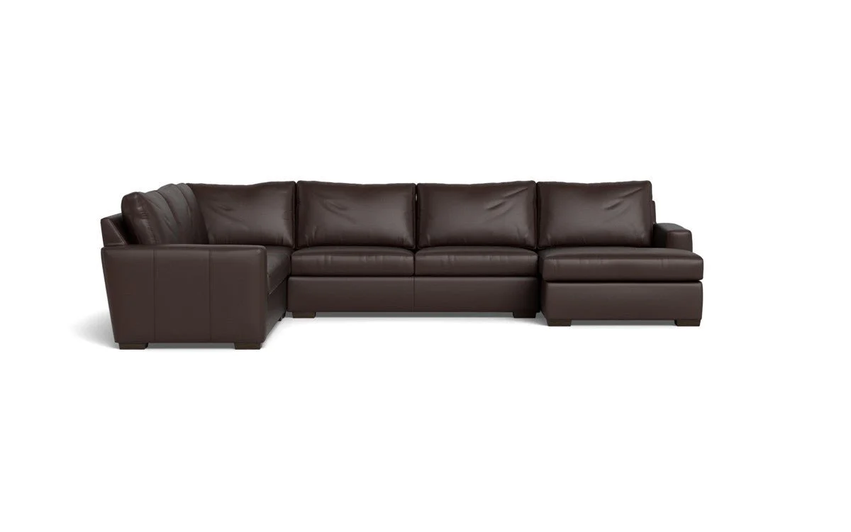 Mas Mesa 162" Deep Leather Corner Sectionals w. Right Chaise - Image 35