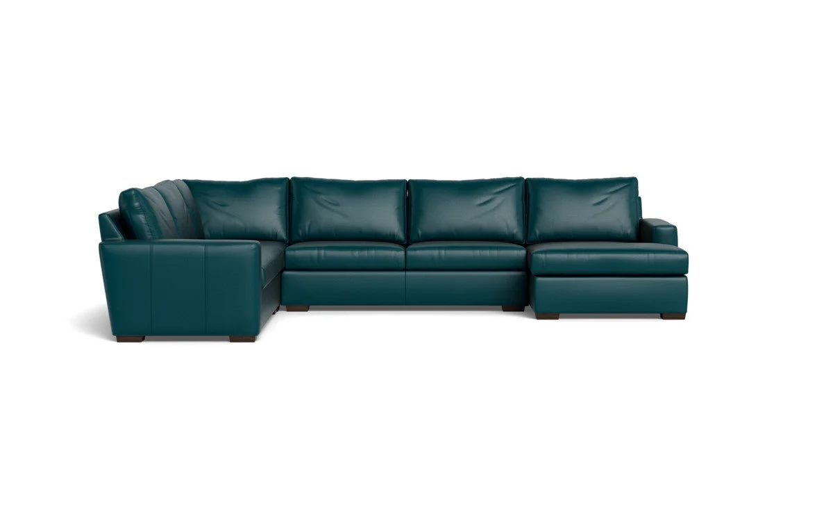 Mas Mesa 162" Deep Leather Corner Sectionals w. Right Chaise - Image 38