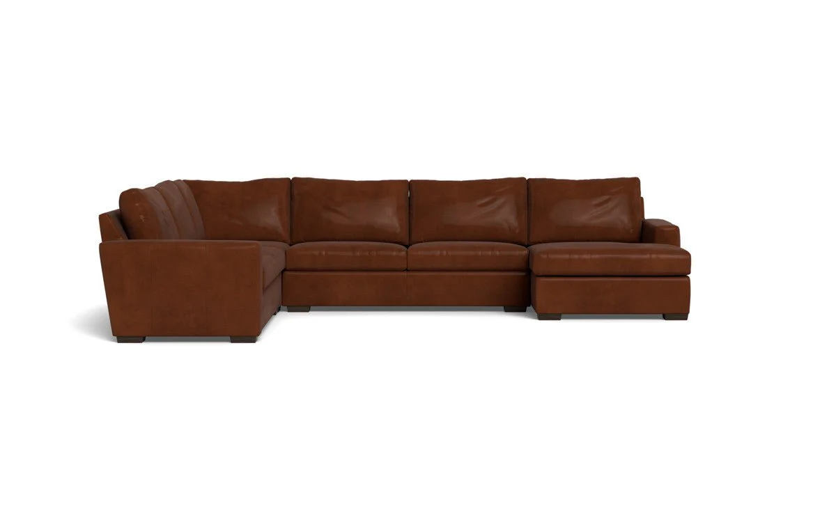 Mas Mesa 162" Deep Leather Corner Sectionals w. Right Chaise - Image 8