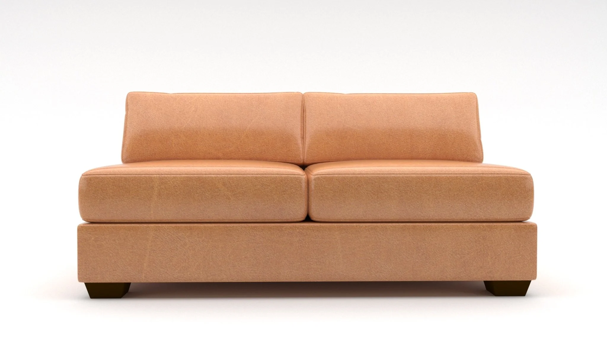 Track Leather Armless Full Sleeper Loveseat - Image 3