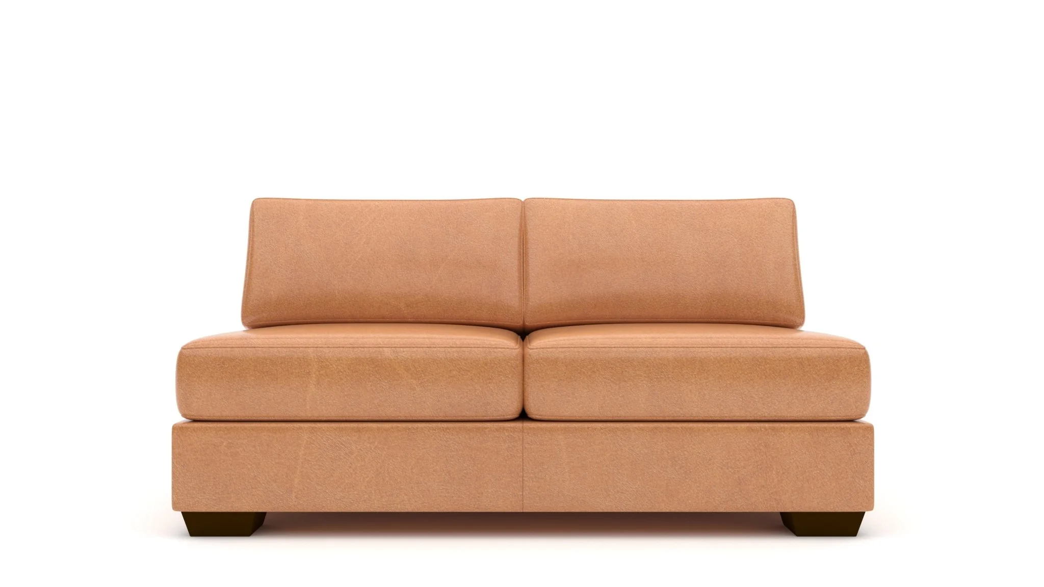 Track Leather Armless Loveseat - Image 3