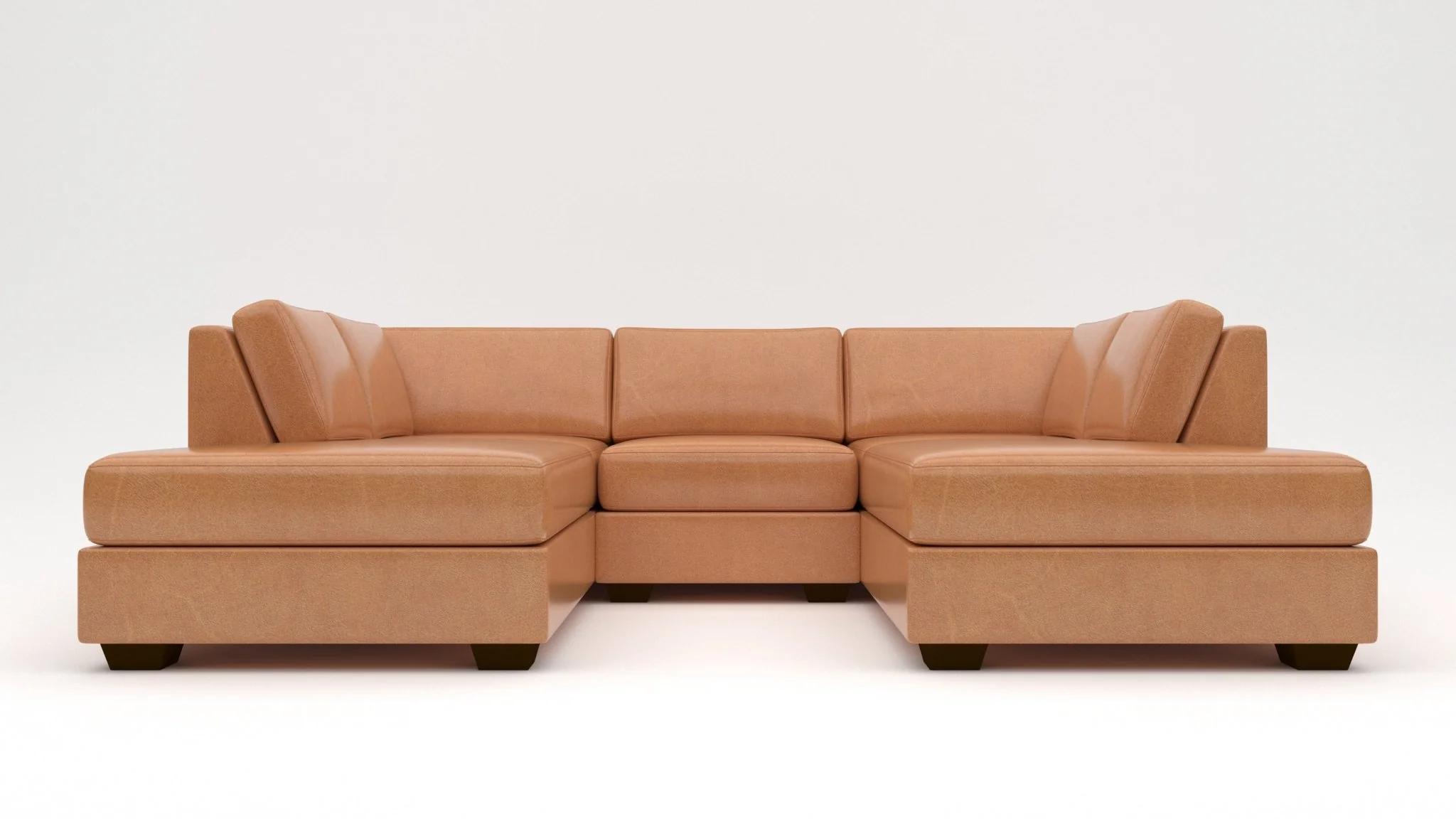 Track 103" Leather Double Chaise With Armless Chair - Image 3