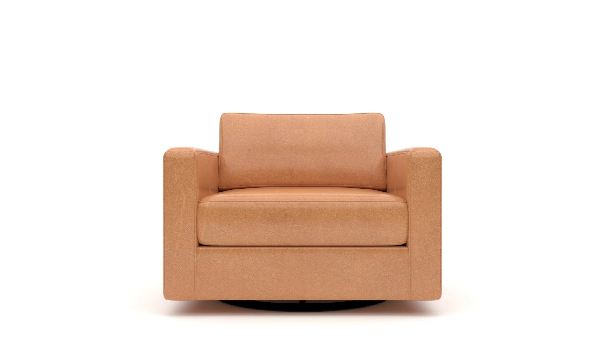 Track 36" Leather Swivel Arm Chair - Image 3