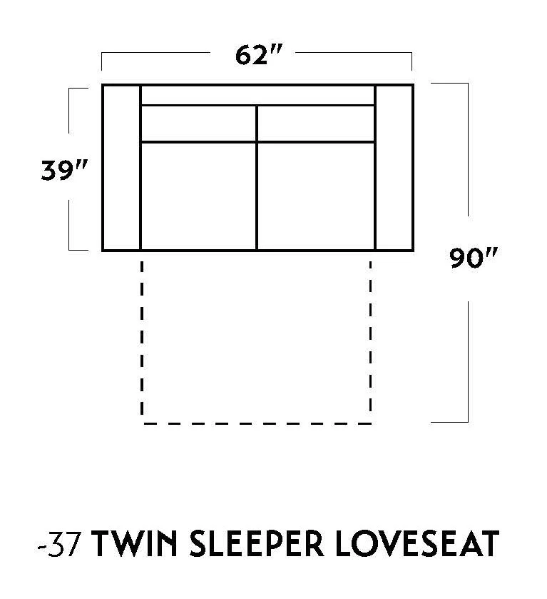 Track 62" Leather Twin Sleeper - Image 3