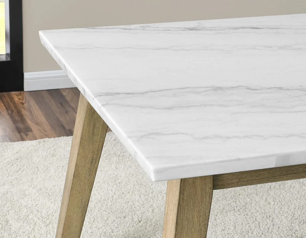 Vienna 72" Marble Top Blonde Dining Table - Image 6