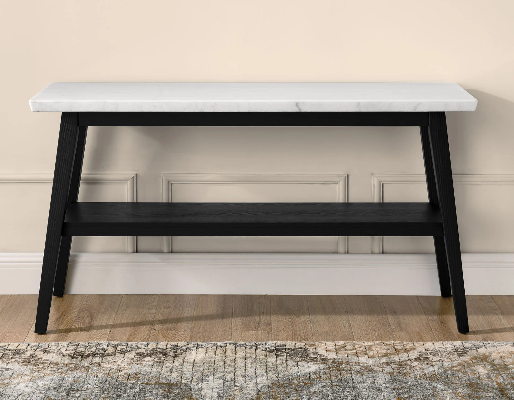 Vienna Black Base White Marble Sofa Table - Image 5