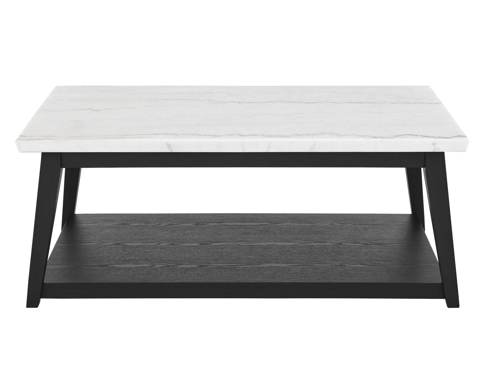 Vienna Black Base White Marble Top Coffee Table w/Casters - Image 7