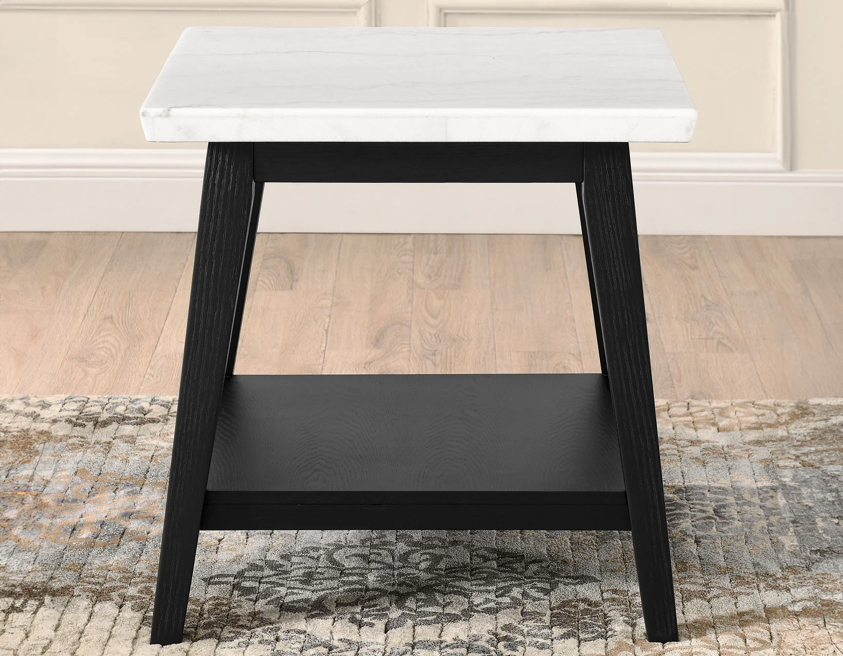 Vienna Black Base White Marble Top End Table - Image 5