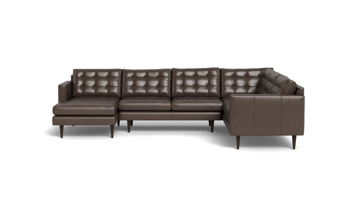 Wallace 130" Leather Corner Sectionals w. Left Chaise - Image 11