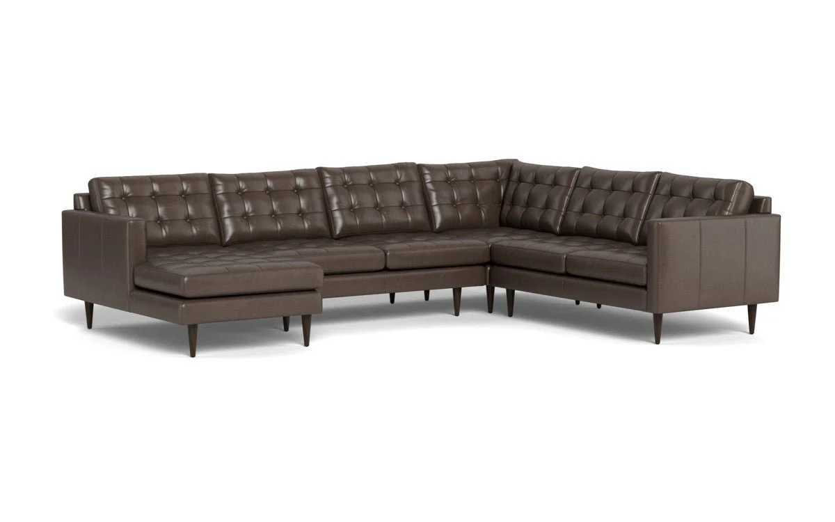 Wallace 130" Leather Corner Sectionals w. Left Chaise - Image 12
