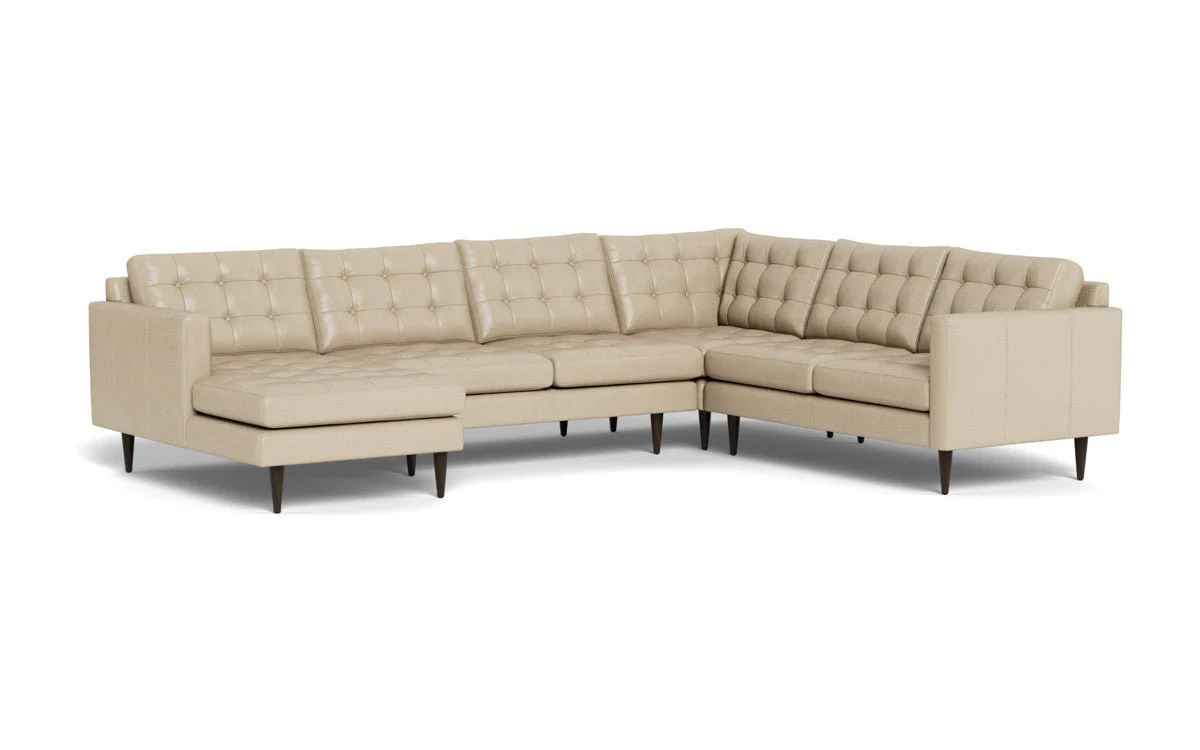 Wallace 130" Leather Corner Sectionals w. Left Chaise - Image 15