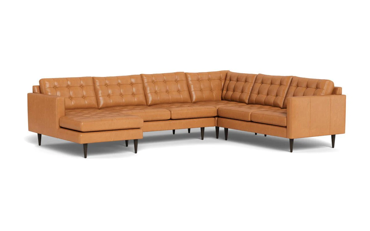 Wallace 130" Leather Corner Sectionals w. Left Chaise - Image 18