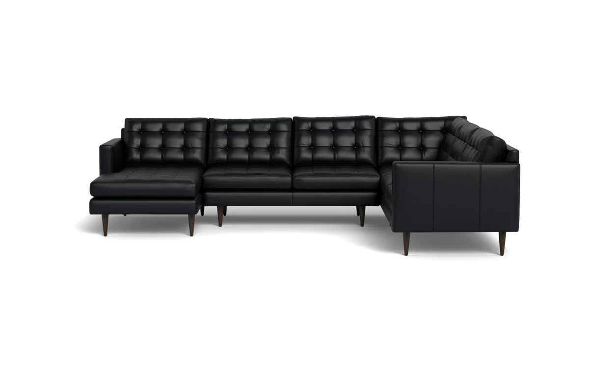 Wallace 130" Leather Corner Sectionals w. Left Chaise - Image 20