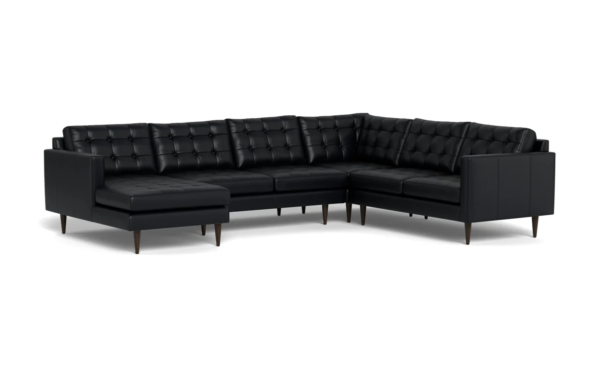 Wallace 130" Leather Corner Sectionals w. Left Chaise - Image 21