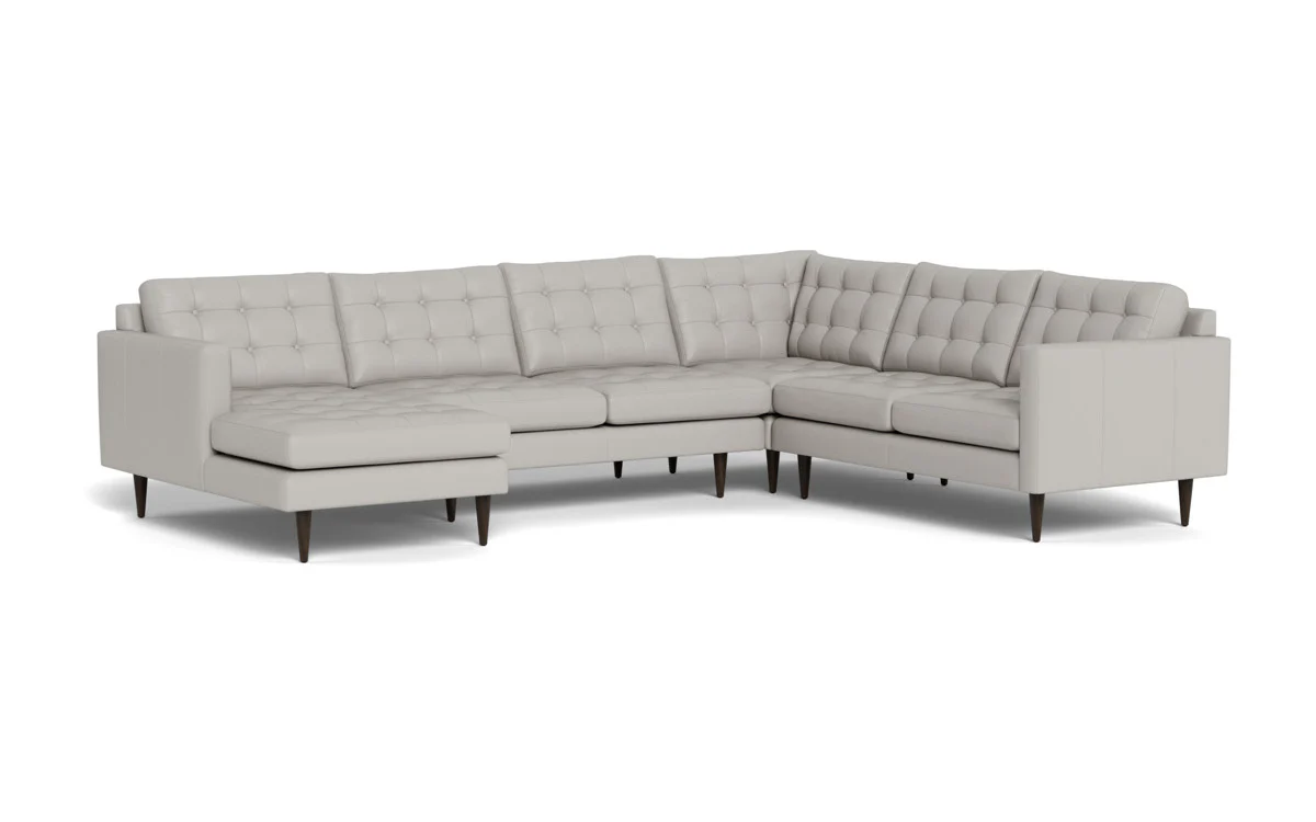 Wallace 130" Leather Corner Sectionals w. Left Chaise - Image 24