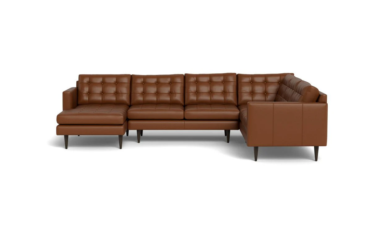 Wallace 130" Leather Corner Sectionals w. Left Chaise - Image 26