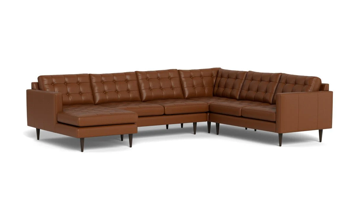 Wallace 130" Leather Corner Sectionals w. Left Chaise - Image 27