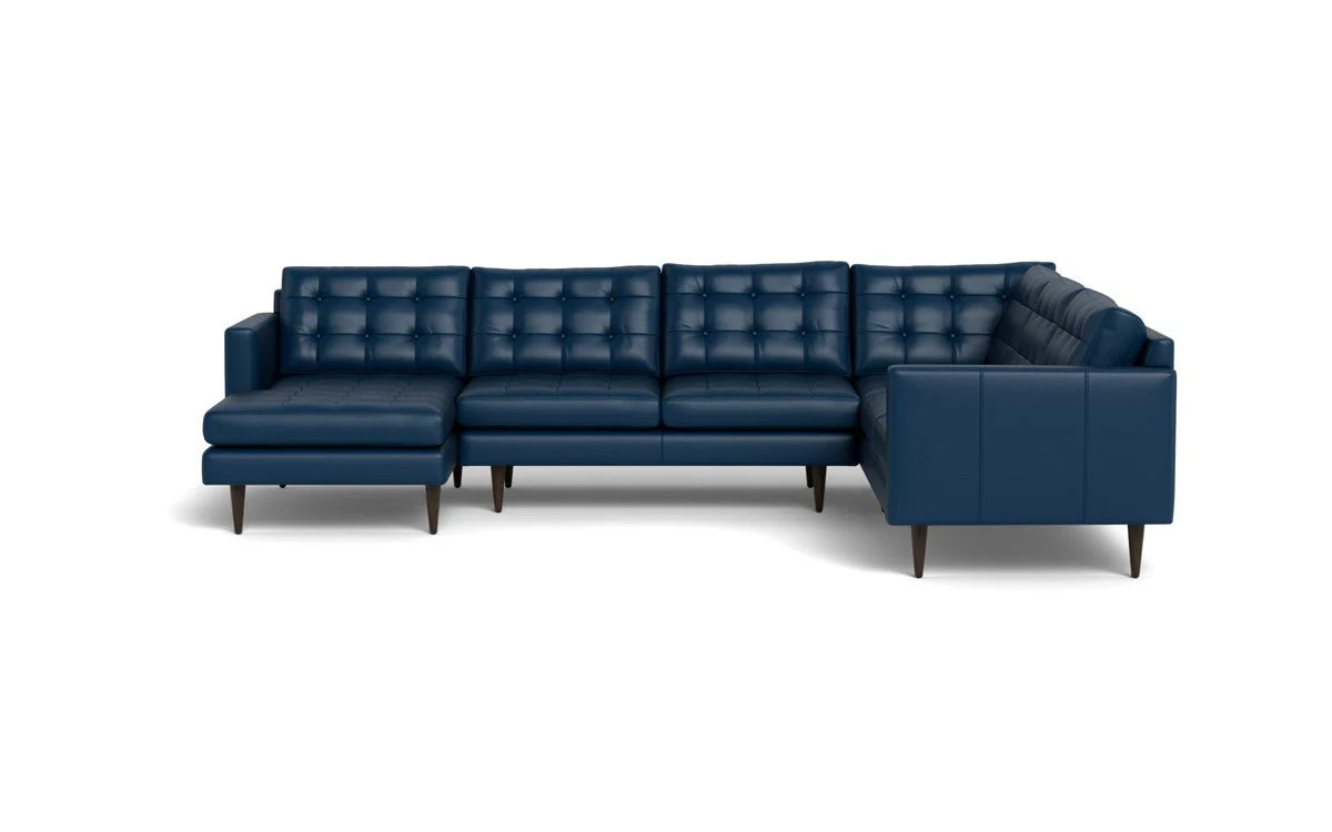 Wallace 130" Leather Corner Sectionals w. Left Chaise - Image 29