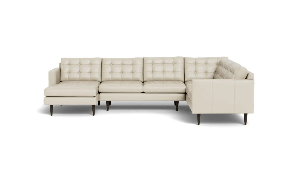 Wallace 130" Leather Corner Sectionals w. Left Chaise - Image 32