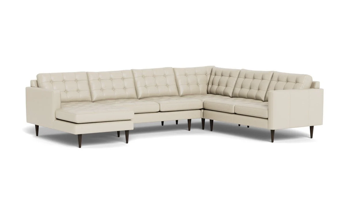 Wallace 130" Leather Corner Sectionals w. Left Chaise - Image 33