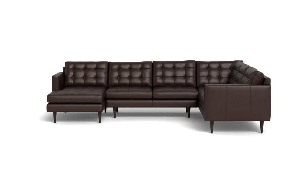 Wallace 130" Leather Corner Sectionals w. Left Chaise - Image 35