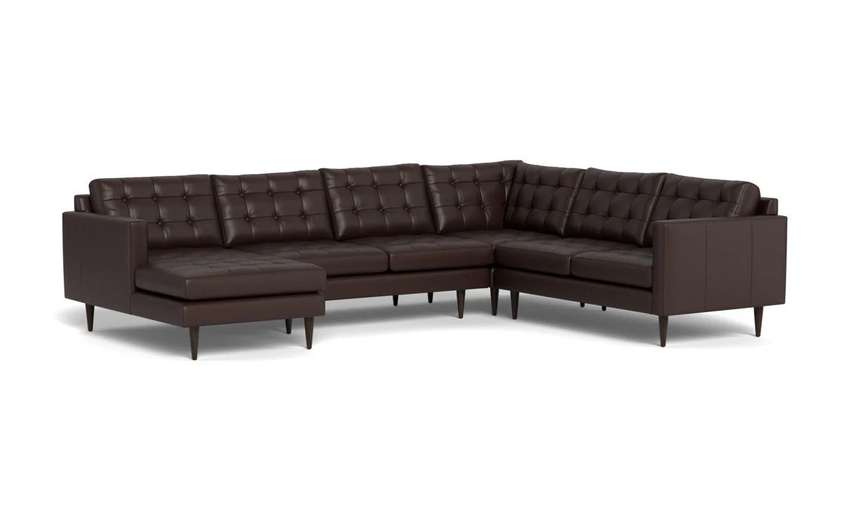 Wallace 130" Leather Corner Sectionals w. Left Chaise - Image 36