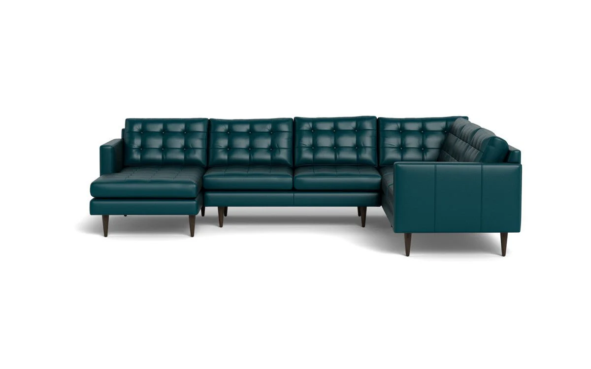 Wallace 130" Leather Corner Sectionals w. Left Chaise - Image 38