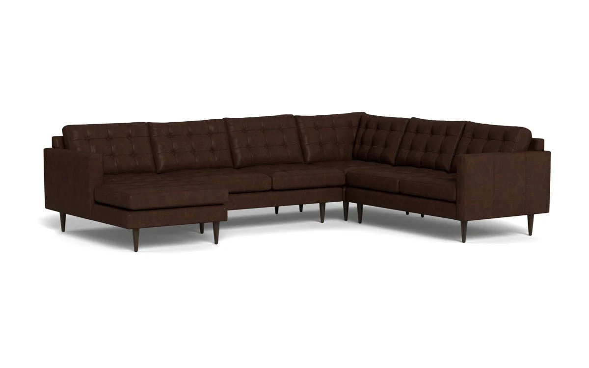 Wallace 130" Leather Corner Sectionals w. Left Chaise - Image 4