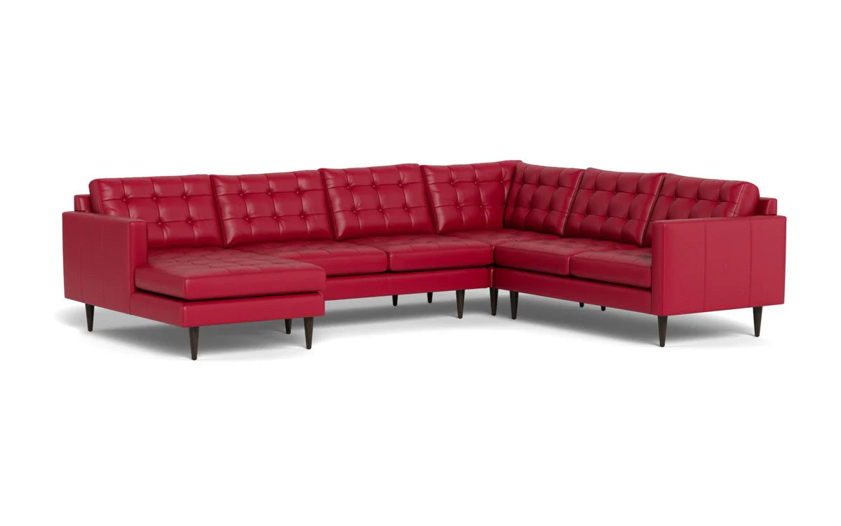 Wallace 130" Leather Corner Sectionals w. Left Chaise - Image 45
