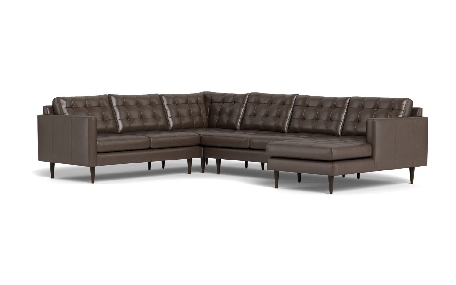 Wallace 130" Leather Corner Sectionals w. Right Chaise - Image 12