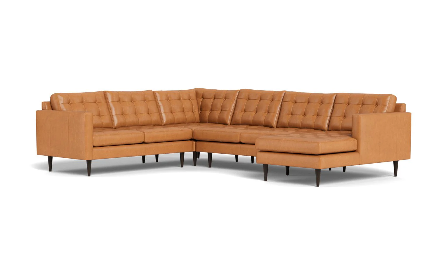 Wallace 130" Leather Corner Sectionals w. Right Chaise - Image 18
