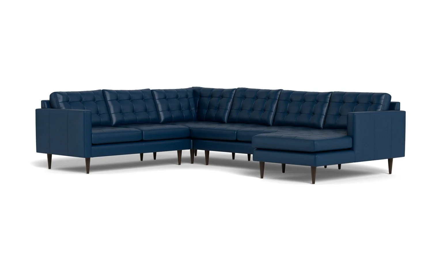 Wallace 130" Leather Corner Sectionals w. Right Chaise - Image 30
