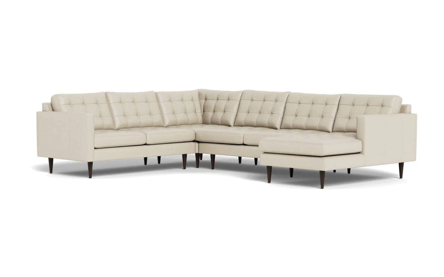 Wallace 130" Leather Corner Sectionals w. Right Chaise - Image 33