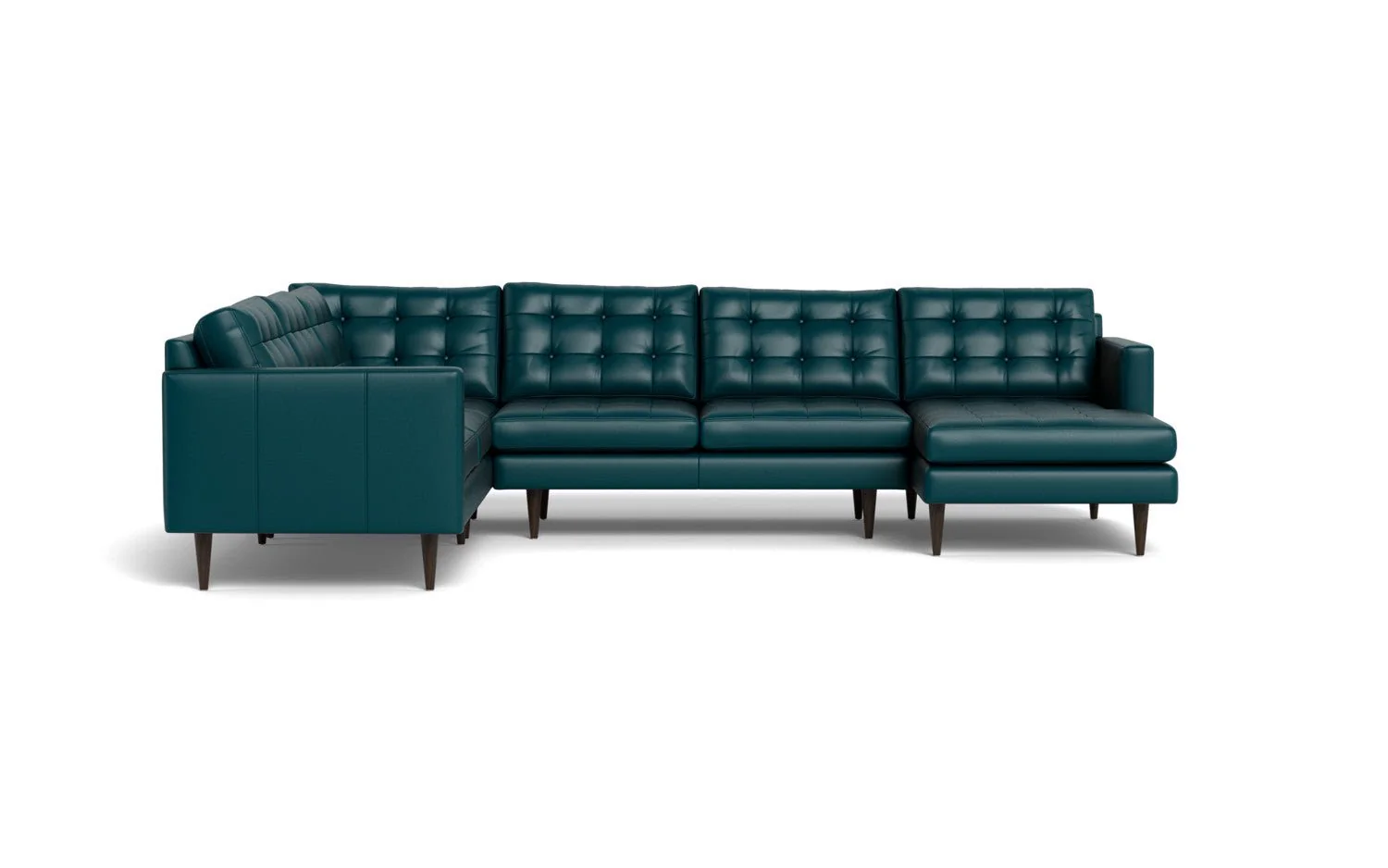 Wallace 130" Leather Corner Sectionals w. Right Chaise - Image 38